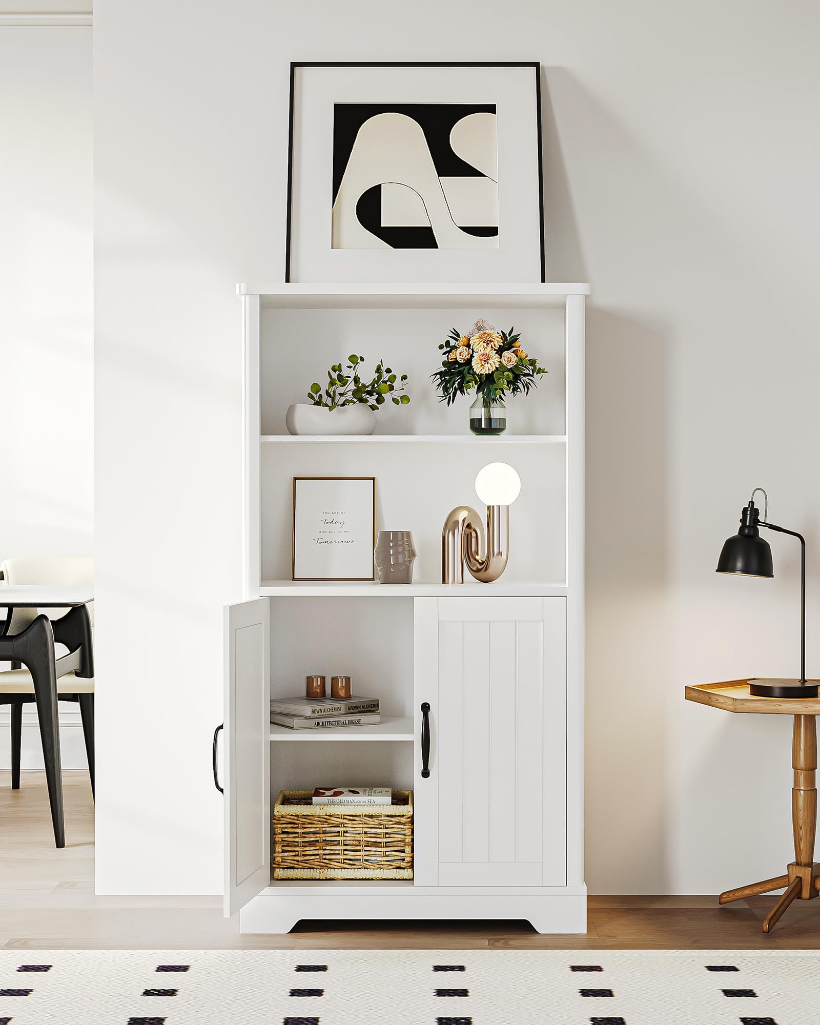 Hzuaneri Bathroom Storage Cabinet, Freestanding Double Door Cabinet, 2 ...