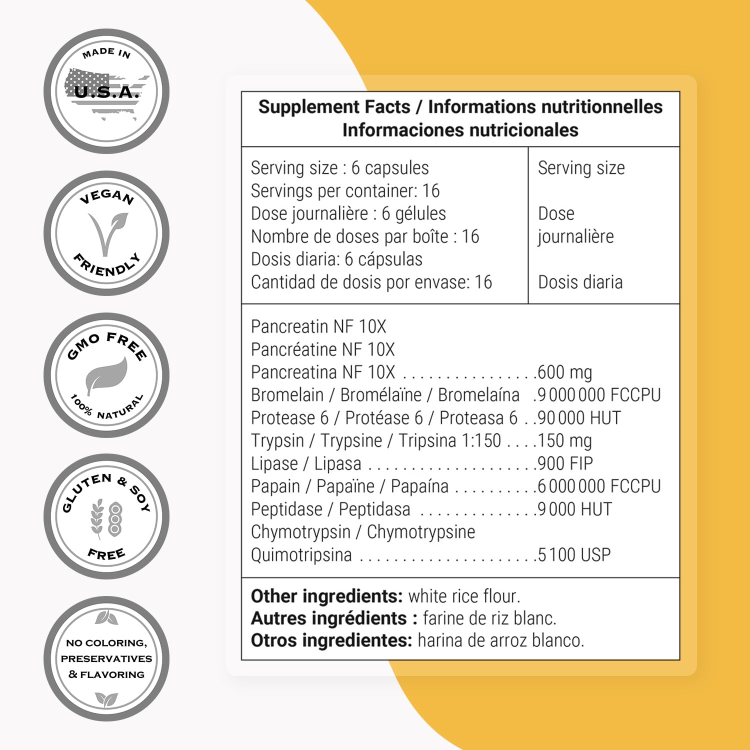 Systemic Enzymes - Puissant Anti-Inflammatoire - 8 Enzymes - SuperSmart | Pancréatine - Bromélaïne - Protéase - Trypsine - Lipase - Papaïne - Peptidase - Chymotrypsine - Vegan - DrCaps™