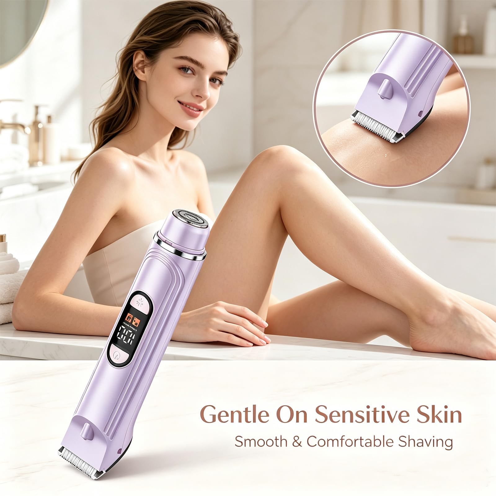 Maquinilla de afeitar eléctrica para mujer, removedor de vello corporal 4