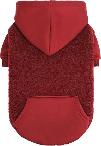 Miniatura 8 de PUPTECK Sudadera con Capucha para Perro Sudadera para Cachorro Suéter Cálido para Perro Ropa de Invierno Abrigos para Clima Frío para Perros Negro