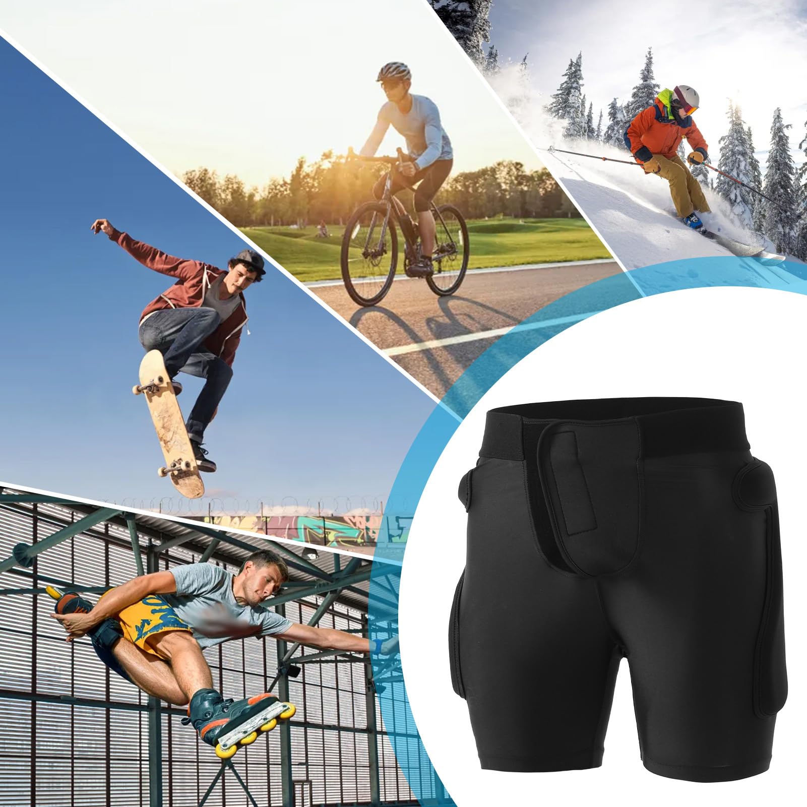 Ochronne, wyściełane spodenki ze zbroją na kości ogonowej Wyściółka EVA do jazdy na nartach Jazda na deskorolce Snowboarding Sporty o dużej wytrzymałości Czarny S M L XL