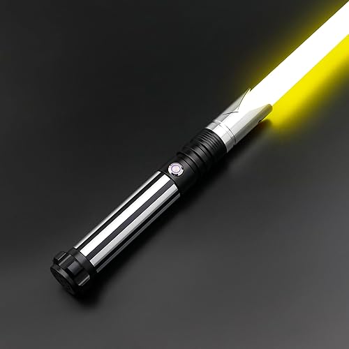 YQSABER Sable de luz RGB 12 colores intercambiables con inclinación de metal soporte de duelos pesados sable Force FX para adultos función FOC LED