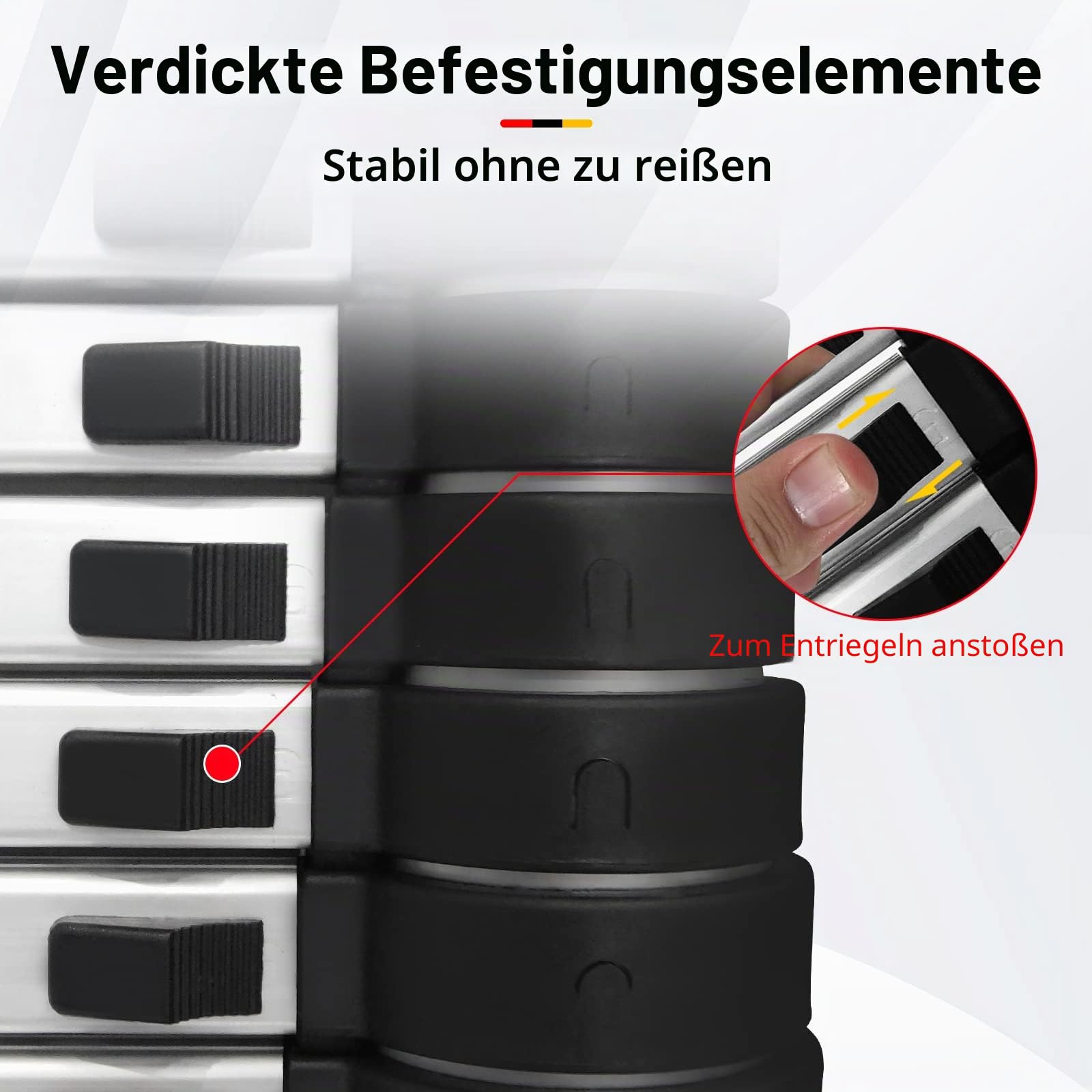 6,2 m mehrstufige Aluminiumleiter Teleskopleiter, ausziehbare Dachbodenleiter, tragbare Teleskopleiter, faltbare Stufenleiter mit EN131-Standard für Wohnmobil-Loft