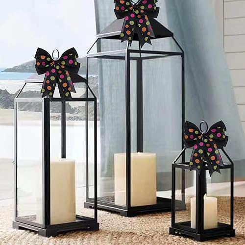 Miniatura 8 de Meseey 2 lazos grandes de arpillera con patrón de color blanco y bayas de 10.8 x 8.8 pulgadas, para casa de pájaros, lazos para decoración de árbol