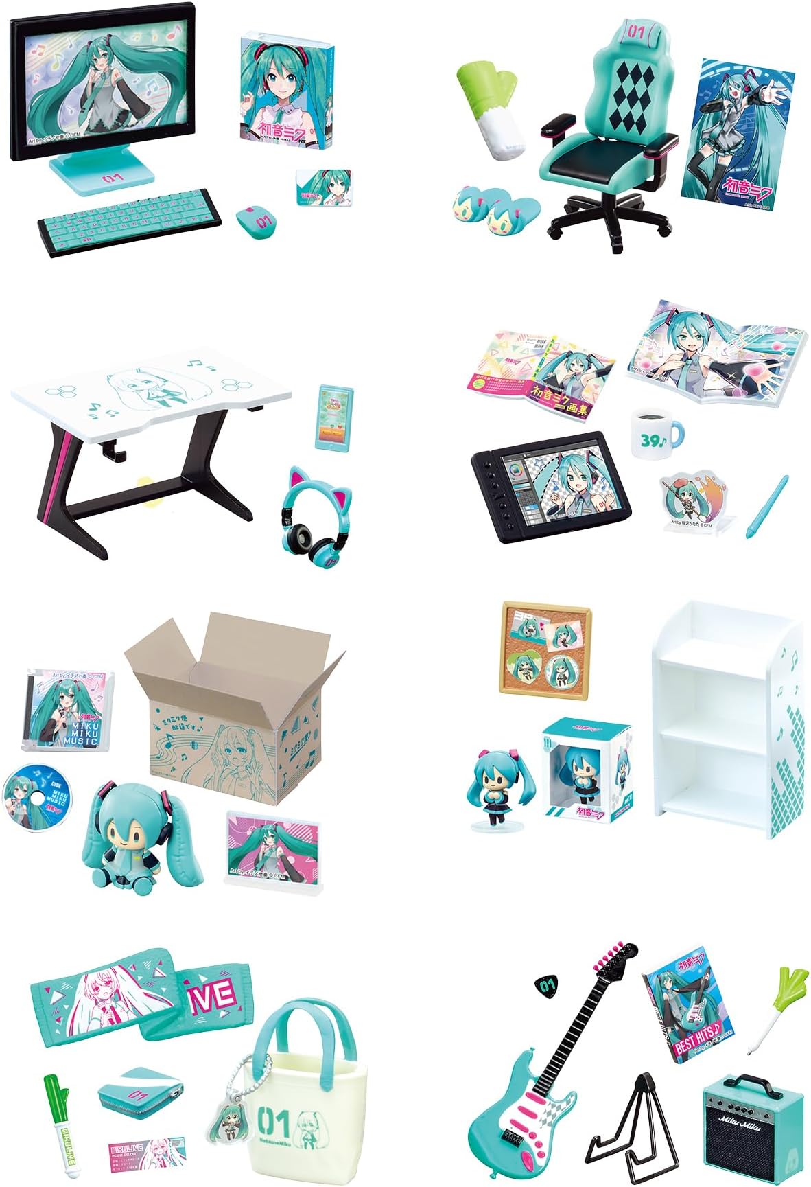Re-Ment Miku Miku Room Blind Box - Includes 1 of 8 Collectible Mini Figurines - Fun and Versatile Decoration