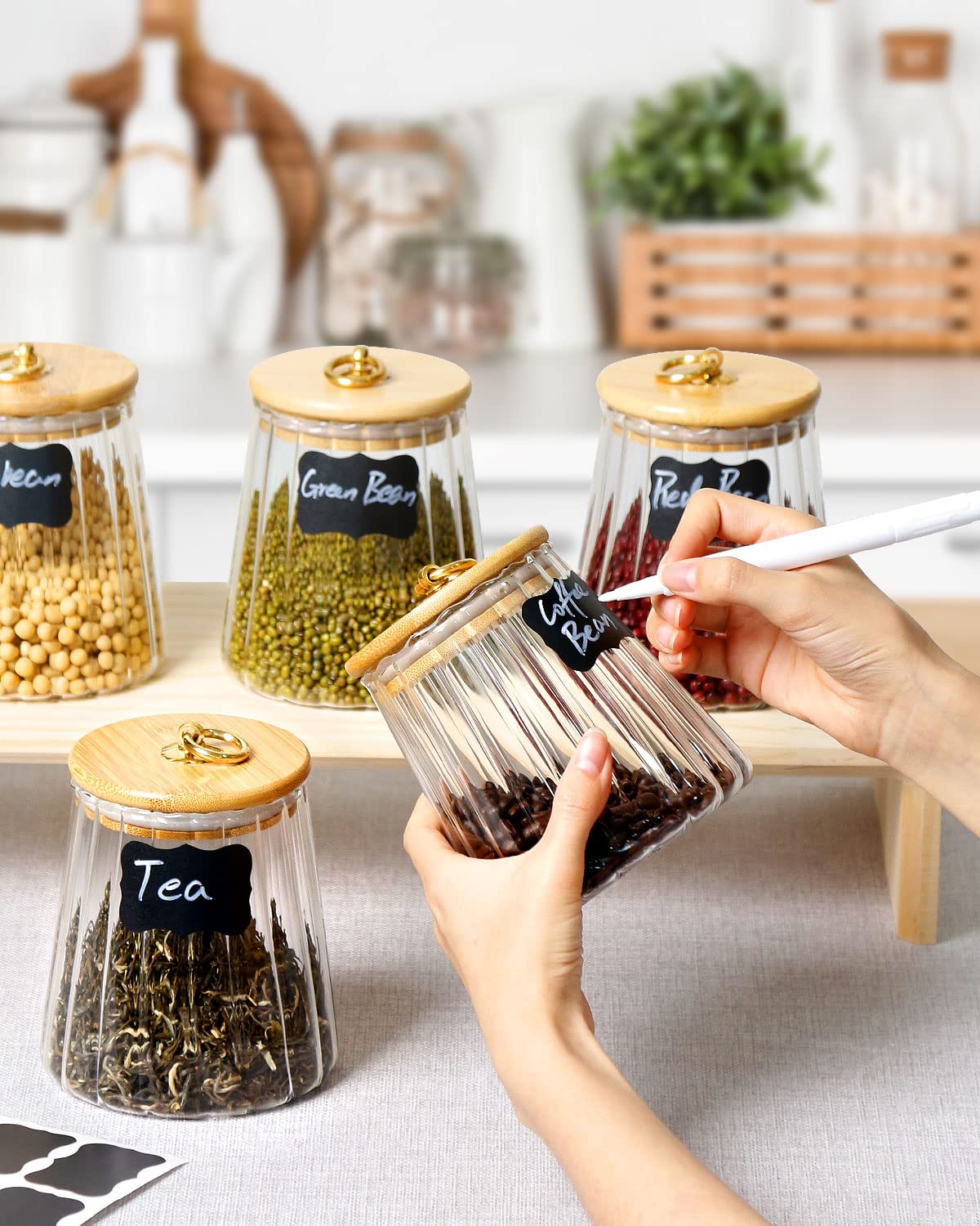 Amazon｜NUTRIUPS ガラス製コーヒーナッツキャニスター 22液量オンス