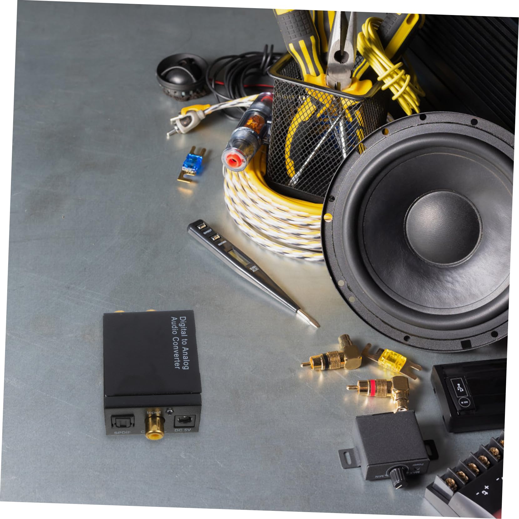 Gatuida Convertitore Audio Digitale da 3 Pezzi Segnale Coassiale Ad Analogico S/nessun Rumore Facile da Installare Nero