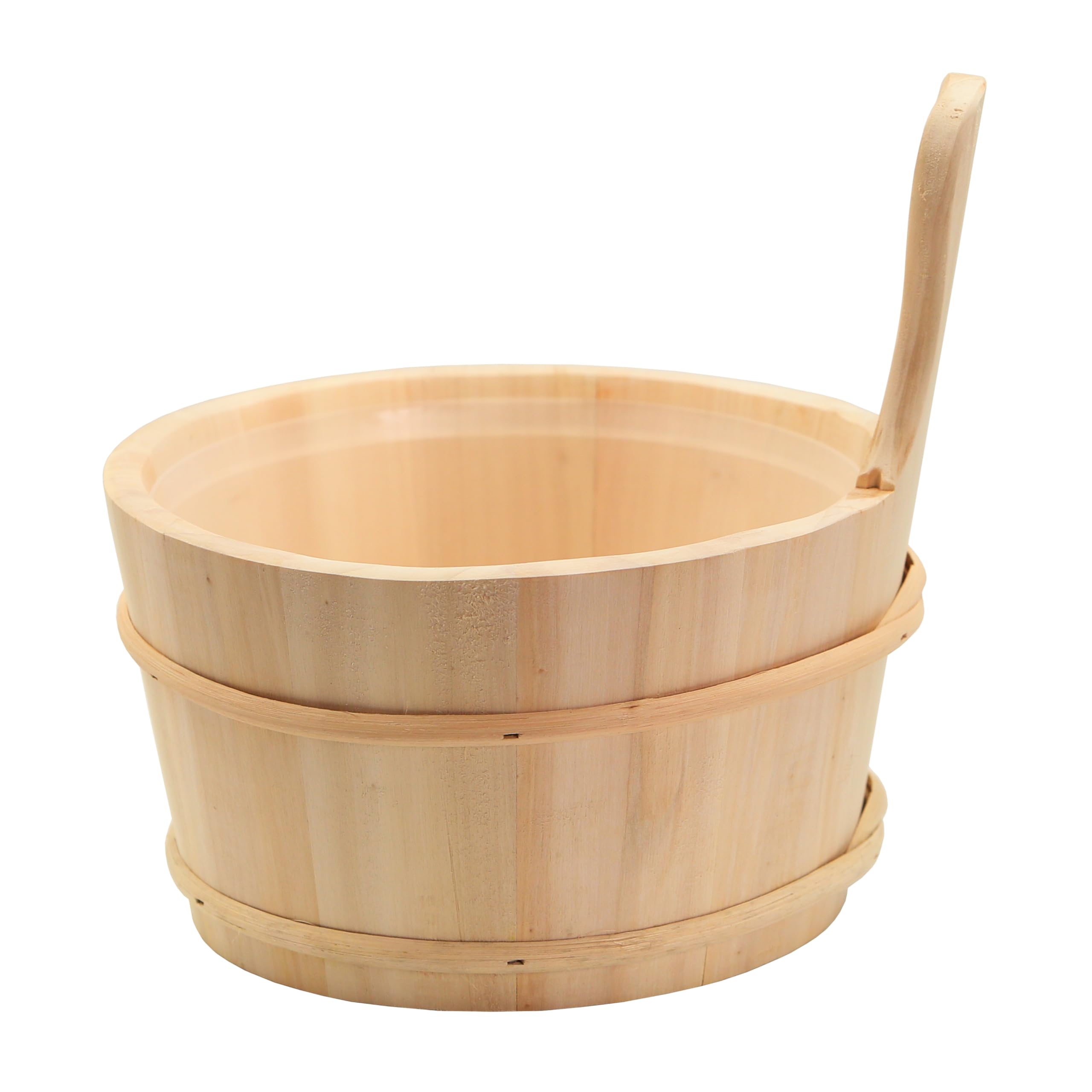 HAF® Set de cubo de sauna de álamo de 4 litros con inserto, paleta de sauna de 40 cm, madera de pino, reloj de arena y medidor climático, cubo de infusión resistente a la humedad, accesorios para