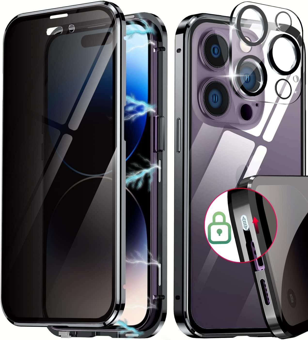 Full Body 360 Double-Sided Tempered Glass Case With Aluminum Frame - View #7