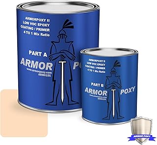 ArmorPoxy Epoxy Primer Low VOC- 2-Part Water-Based House Primer for Concrete, Wood, and Masonry Floors - Ideal for Industrial, Commercial, and Residential Use - 1 Gal - 320 Sq Ft. Beige