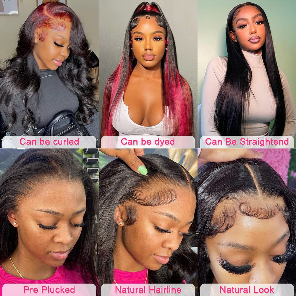 mengkai 20 Inch 13x4 Lace Front Wigs Human Hair Straight HD Transparent Lace Front Wig Human Hair Pre Plucked Brazilian Virgin Lace Frontal Wigs for Black Women 20 Inch Glueless Wigs Human Hair