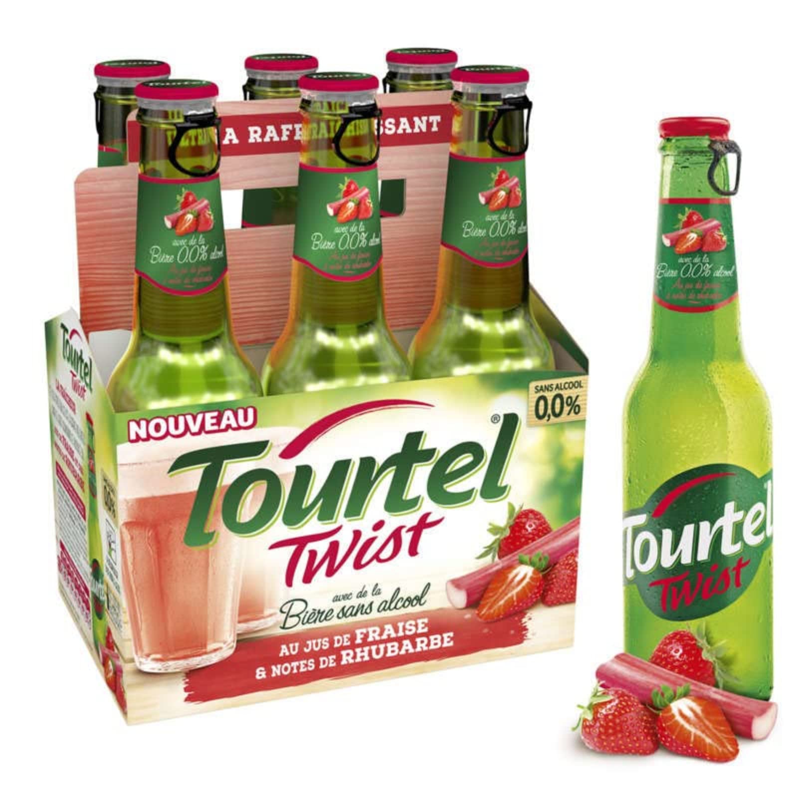 Tourtel Twist Bière Sans Alcool, au Jus de Fraise et Notes de Rhubarbe, 6 x 275ml