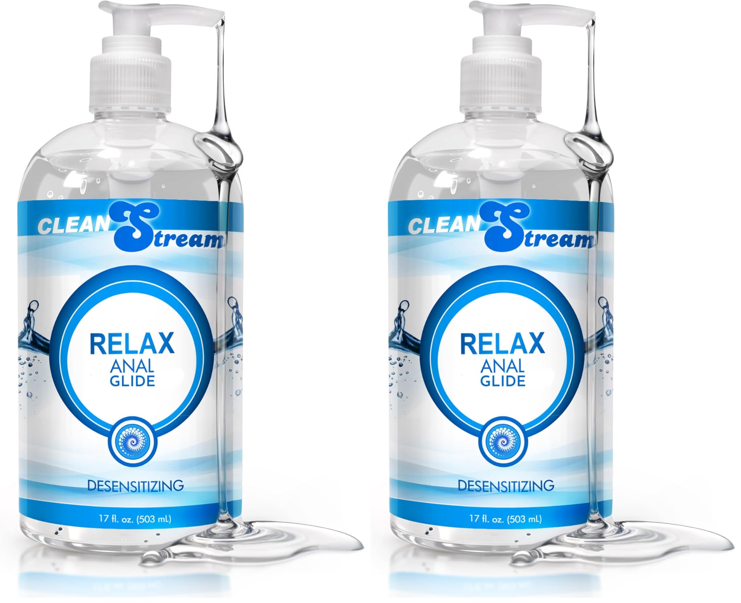 Cleanstream Relax WaterBased Glide,Unscented,Fragrance Free Lubricant-17 oz (Pack of 2)