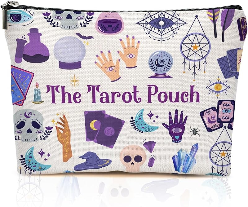 Necessaire YRZGBNM com estampa Tarot, fechamento por zíper, Multicolor 017