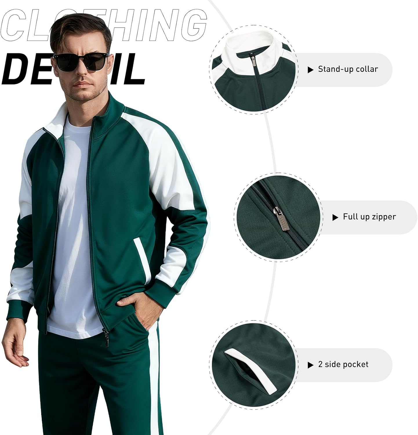 LBL Leading the Better Life Mens Track Suits Casual Full Zip Sweat Suit Active Jackets and Pants 2 Piece Outfits - Image 3