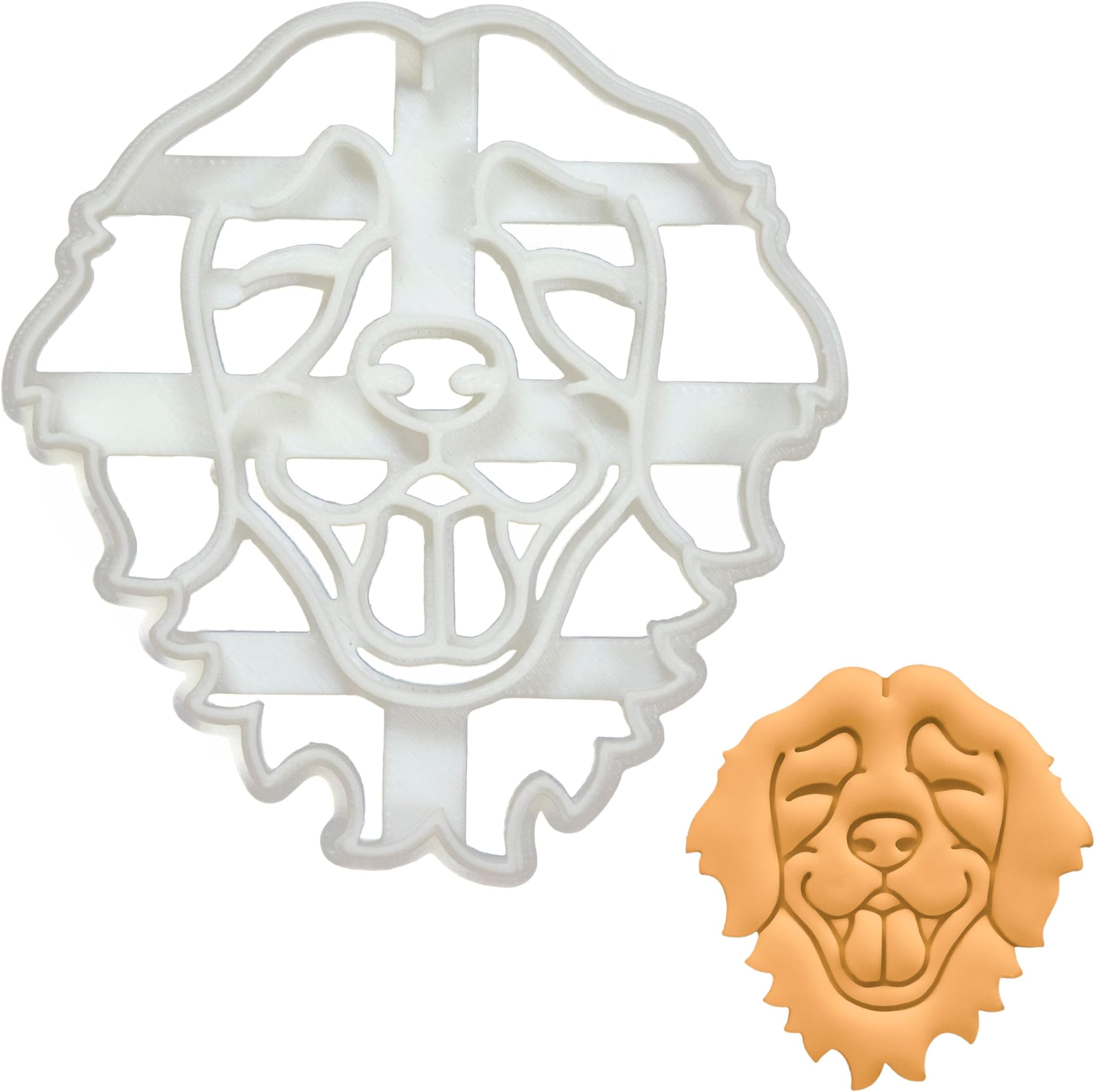 BAKERLOGY Golden Retriever Face Cookie Cutter - Detailed Biscuit Cutter Design for Baking and Crafts, Ideal on Fondant, Dough, Clay