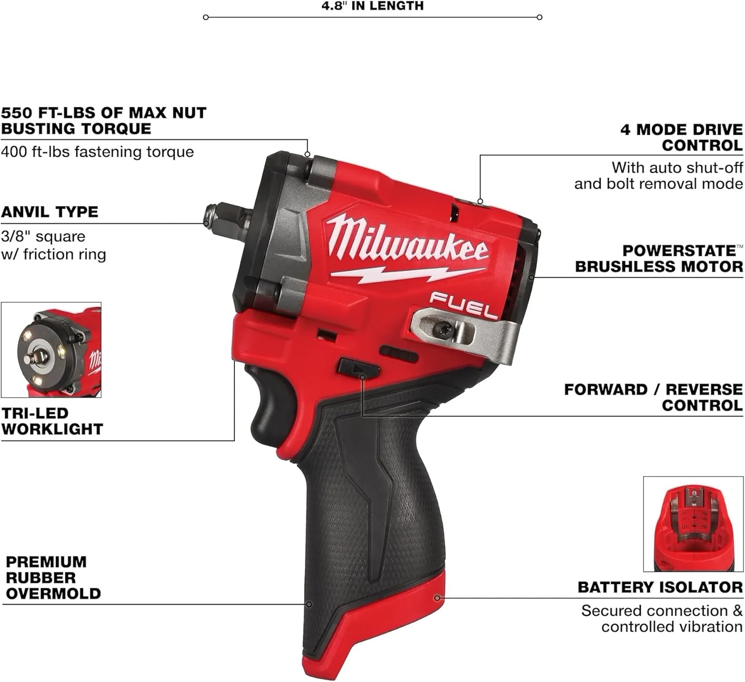 Milwaukee Electric - M12 FUELTRADE Stubby 3/8 Impact Wrench