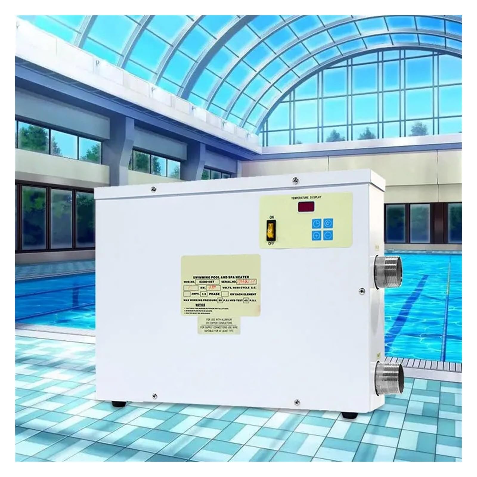 Pompe à Chaleur électrique for Piscine, Chauffe-Eau Haute efficacité avec Bouton de réglage for baignoires et spas pour Spa, Baignoire(Model A,5.5KW)