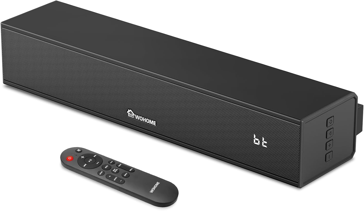 ഫ്രണ്ട് view of Wohome G91 Sound Bar with remote control