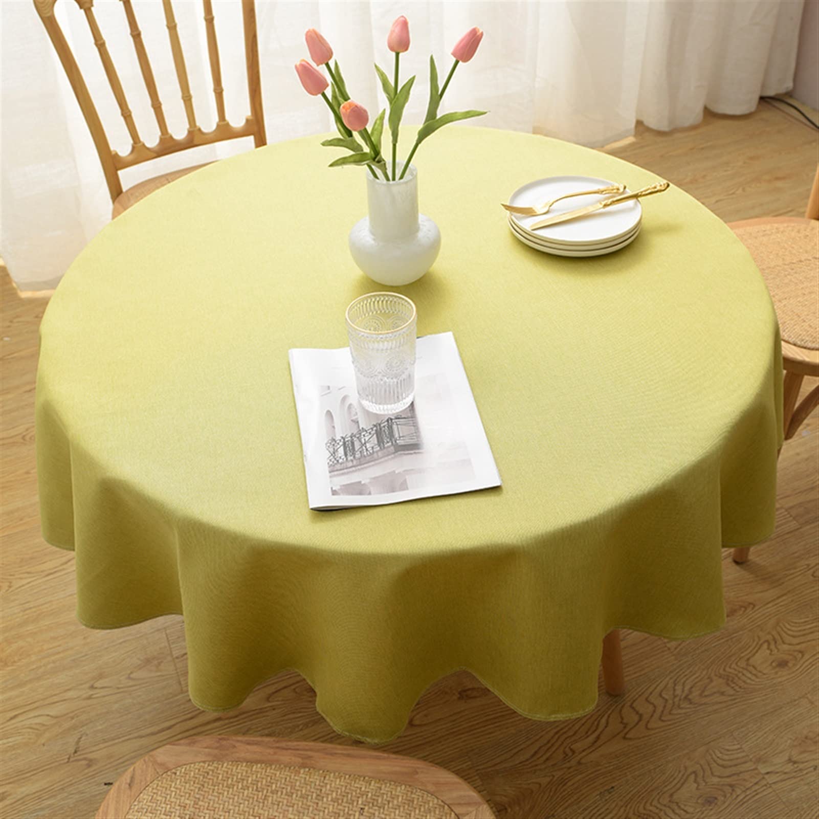 Nappe ronde de Noël en coton grand format : étanche et facile à nettoyer