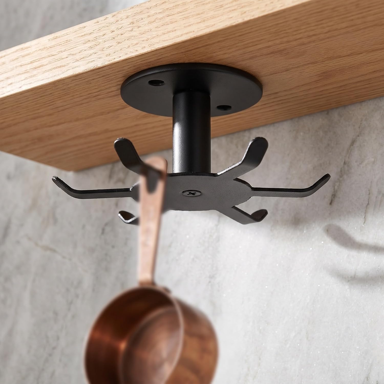 Cabinet Rotating Kitchen Utensil Hooks, 6 Hooks Stainless Steel