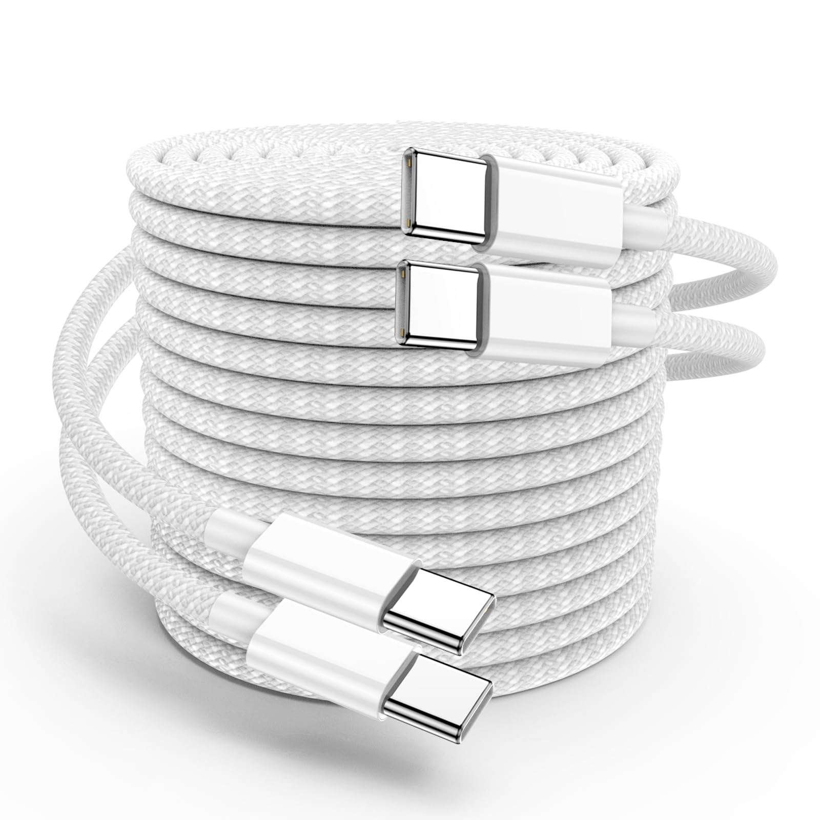 Cavo USB C a USB C [2Pezzi-3M], 60W Cavo USB Type-C PD di Ricarica Rapida Nylon Intrecciato Cavo Type C per Apple iPhone 16 Pro/16 Pro Max/15/15 Plus/15 Pro Max/iPad Pro