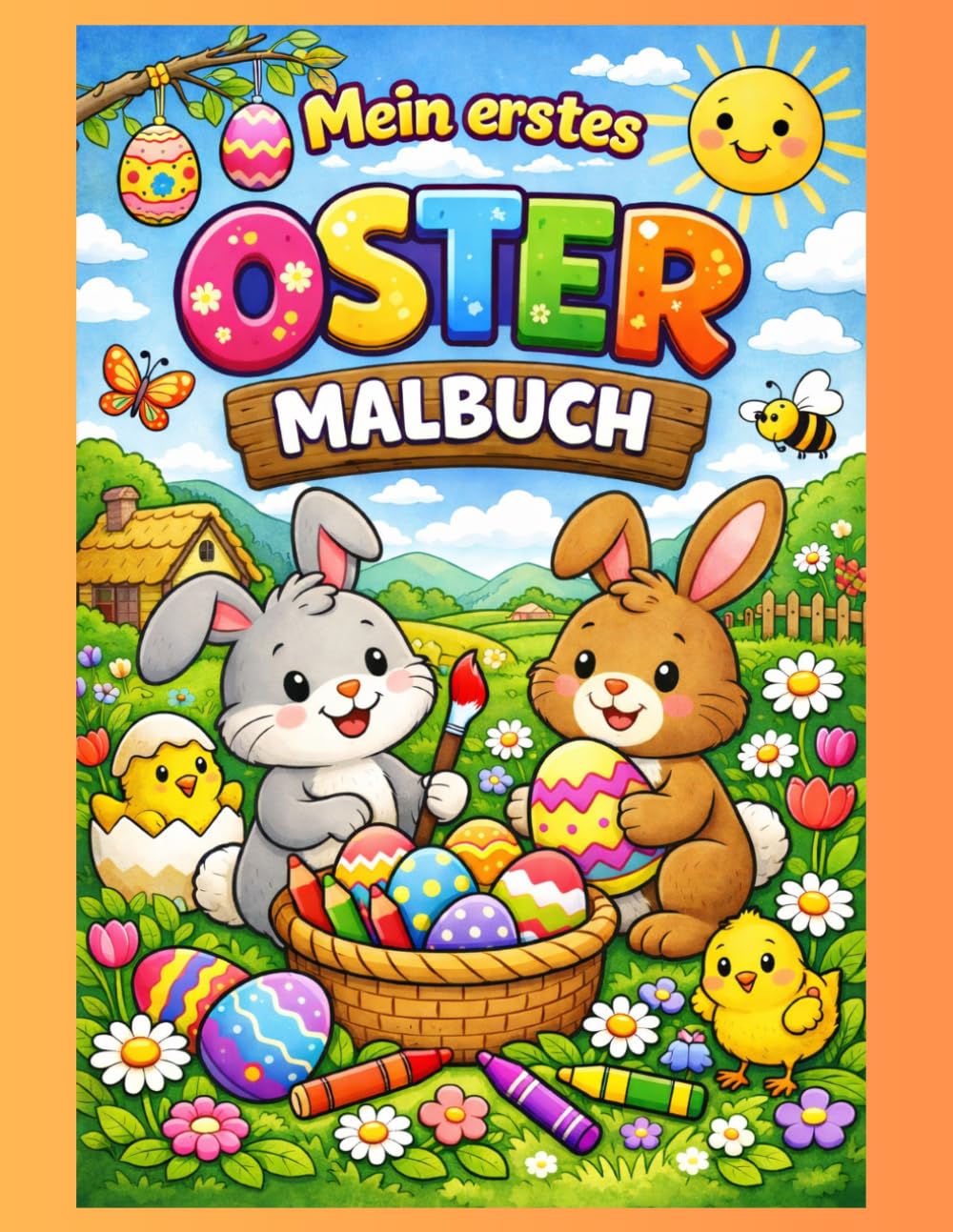 Mein erstes Oster-Malbuch: Süße und einfache Ausmalbilder für Kinder ab 3 Jahren | Osterhasen, Küken, Eier und fröhliche Ostermotive