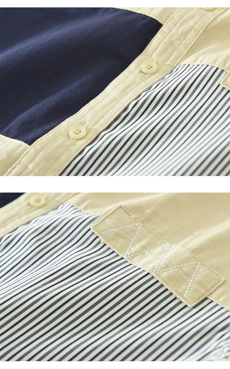 Camicetta Leggera da Uomo a Colletto abbattuto con Inserti, Top Casual per Vacanze Primaverili ed estive