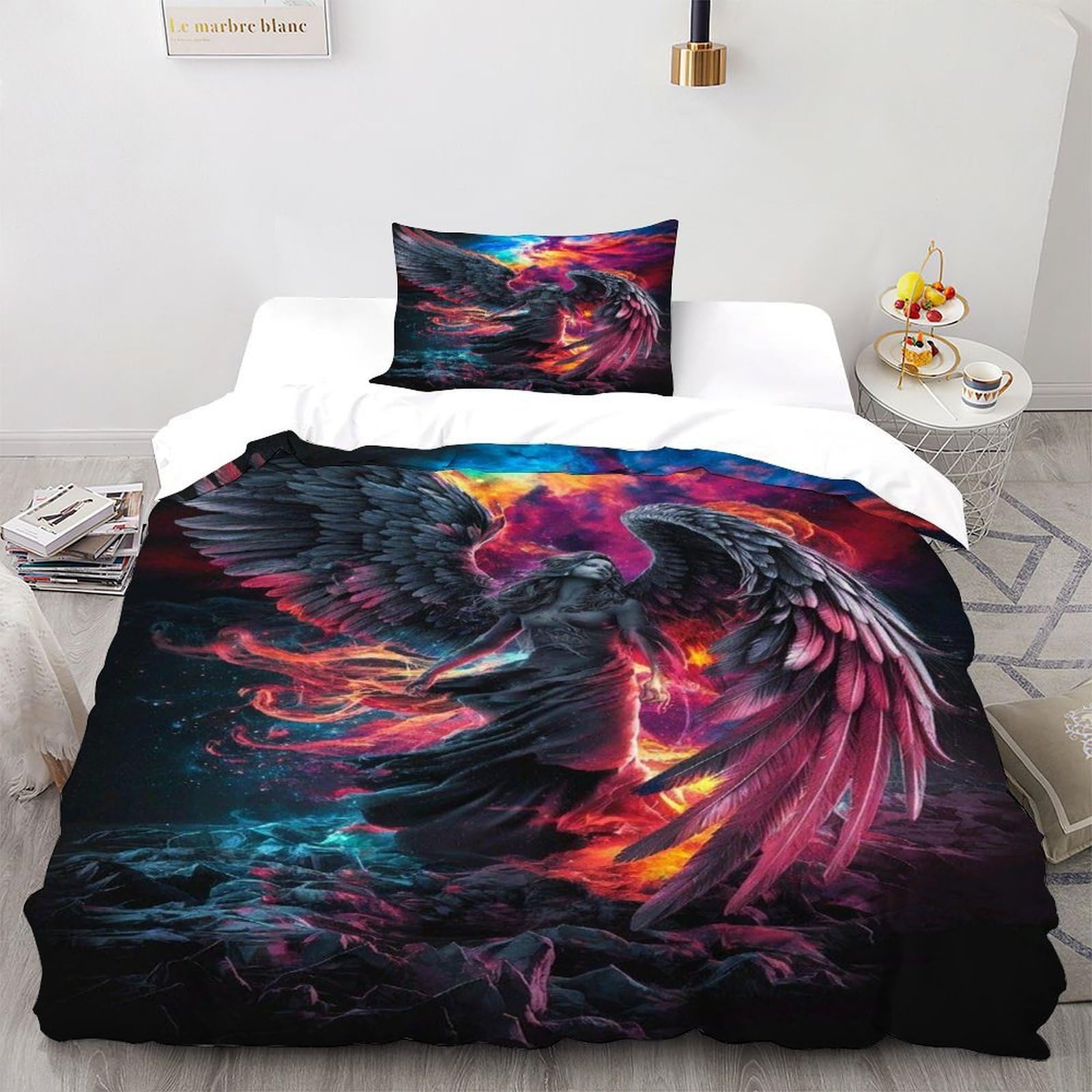 Housse de couette gothique 135x200 anti-plis en microfibre douce