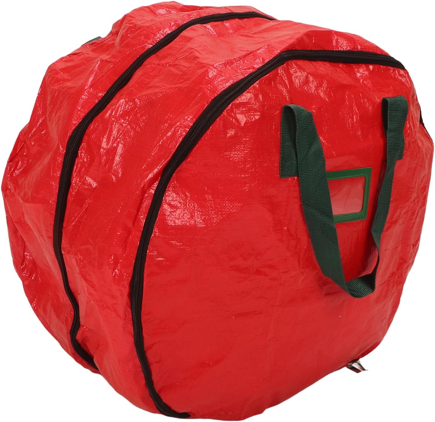 24 Inch Christmas Wreath Storage Bag,Heavy Duty Wreath Storage Bag,Holiday Wreath Container,Double Layer Waterproof Dustproof Red Holiday Wreath Container