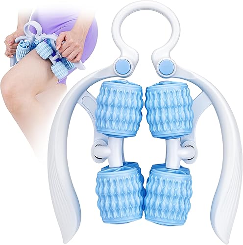 Rodillo de masaje  Masajeador muscular de doble cara para brazopierna con 8 rodillos  Liberación miofascial de tejido profundo para pantorrilla,