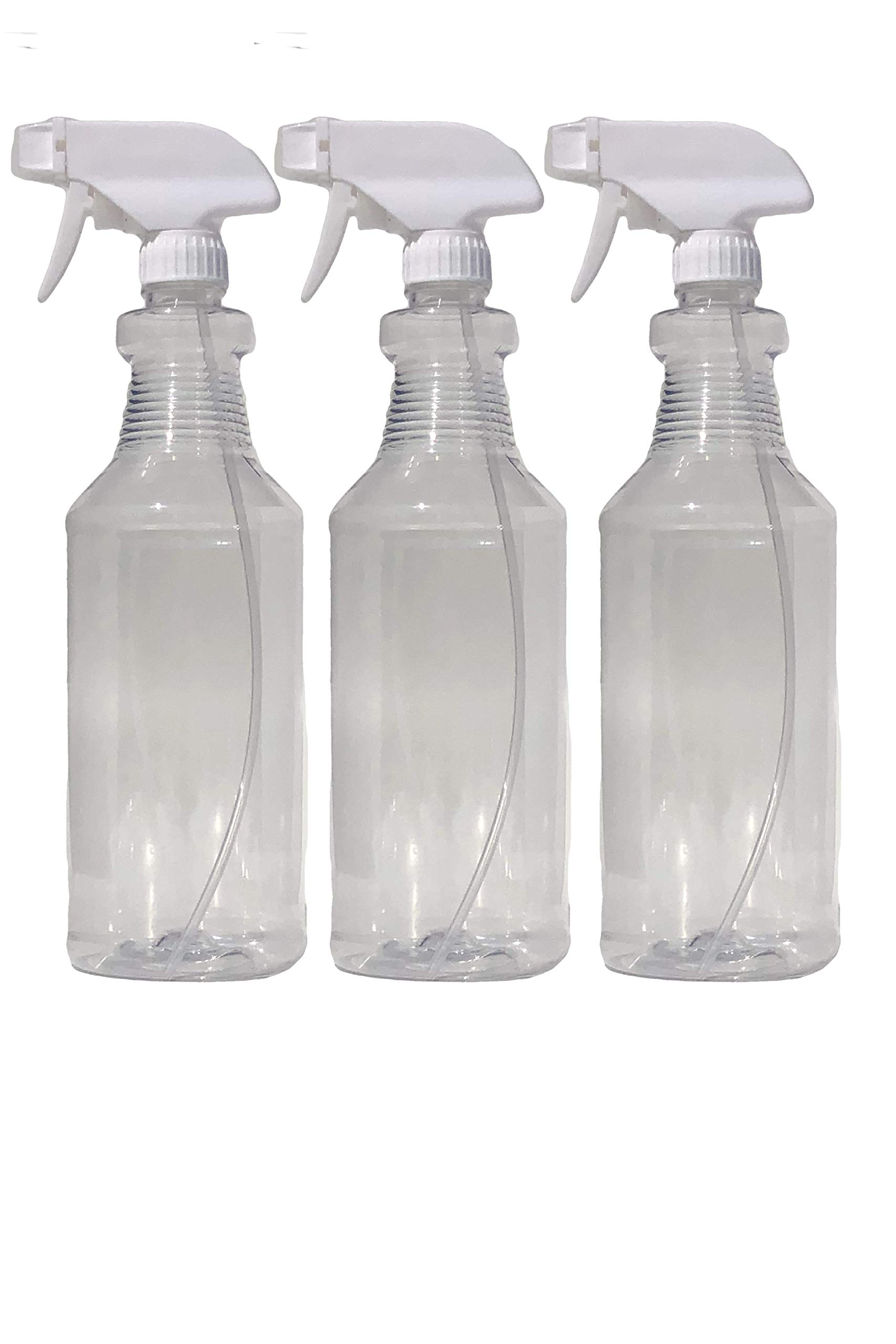 SMART SOLUTIONS Plastic Spray Bottle For Cleaning Solutions (All-Purpose 32oz 3 Pack) | Heavy Duty Household Commercial Leak Proof w/Adjustable Mist & Stream Nozzle | Hair, Plants, Bleach, Water
