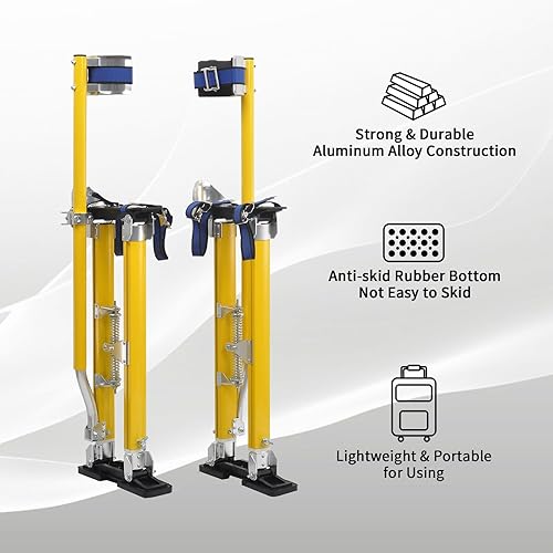 Miniatura 5 de Zancos para Paneles de Yeso de 24-40 Pulgadas de Altura Ajustable Elevadores Herramienta de Aluminio para Pintar Acabado Podar Ramas Limpiar -