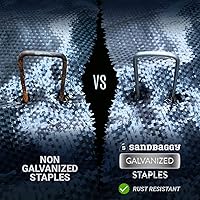 Vista 5 de Sandbaggy 500 grapas galvanizadas de 6 pulgadas para paisaje, estacas de jardín SOD ~ Confiadas por agricultores y contratistas de todo Estados