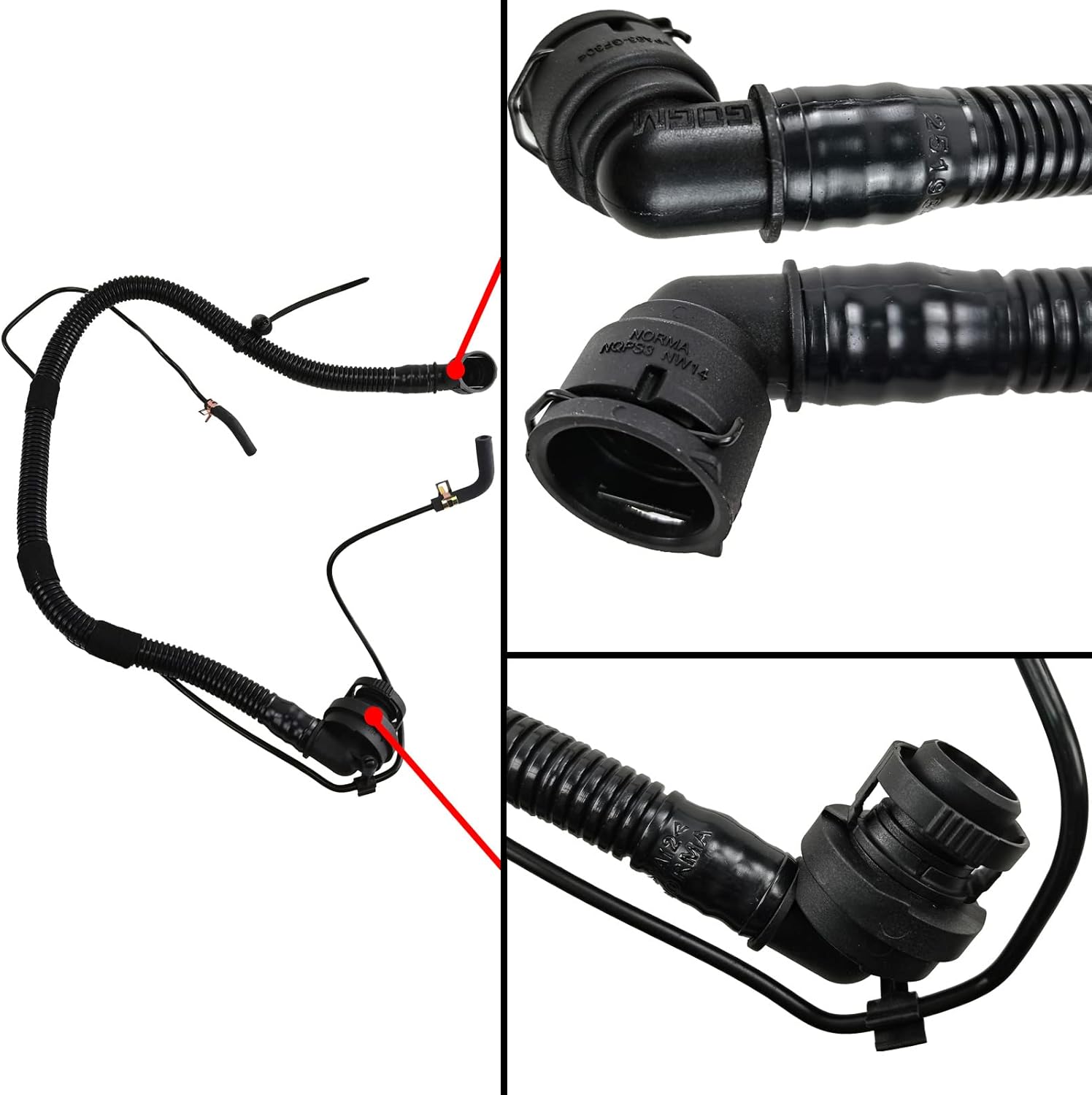 6 Pack Engine Radiator Coolant Hose & Heater Hose & PCV Pipe Set fit for 2011-2016 Chevy Cruze 1.4L #13251447 13251435 13291779 94543097 25193343 55596898