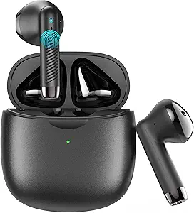 Wireless Earbuds, Bluetooth 5.3 Earbuds Stereo Bass, Bluetooth Headphones in Ear Noise Cancelling Mic, Earphones IP7 Waterproof Sports, 32H Playtime USB C Mini Charging Case Ear Buds for Android iOS Carbonfree Certified ClimatePartner certified