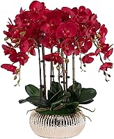 Vista 1 de Falaenopsis artificial con florero, orquídea artificial, bonsái, plantas falsas de imitación, centros de mesa, centros de mesa, decoración de sala