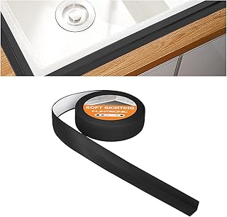 Flintronic Weichsockelleiste, Weichsockelleiste Selbstklebend für Küche und Badezimmer, Selbstklebende Abschlussleiste aus PVC, flexible Knickleiste - Fugendichtungsband