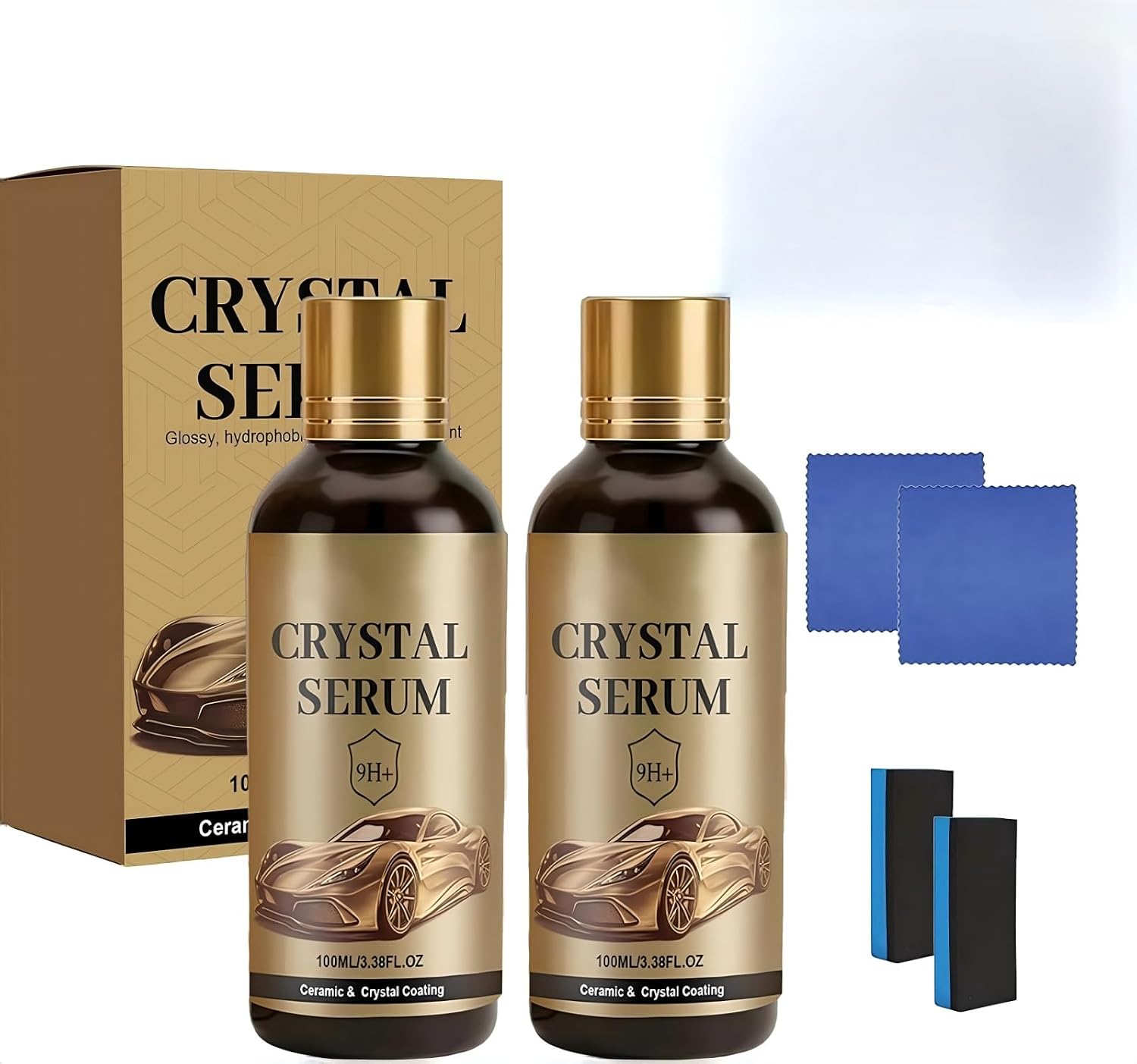 PTZ Crystal Serum 2PCS, Advanced Graphene Ceramic Coating For Cars, Long Lasting Car Protection and Graphene Coating, High Gloss Paint Protection For Car Detailing, Easy To Apply