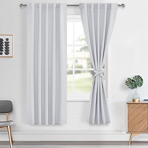 Miniatura 166 de Hiasan Cortinas opacas blancas extra anchas para dormitorio, cortinas opacas térmicas extra anchas de 72 pulgadas de largo, con pestaña trasera,