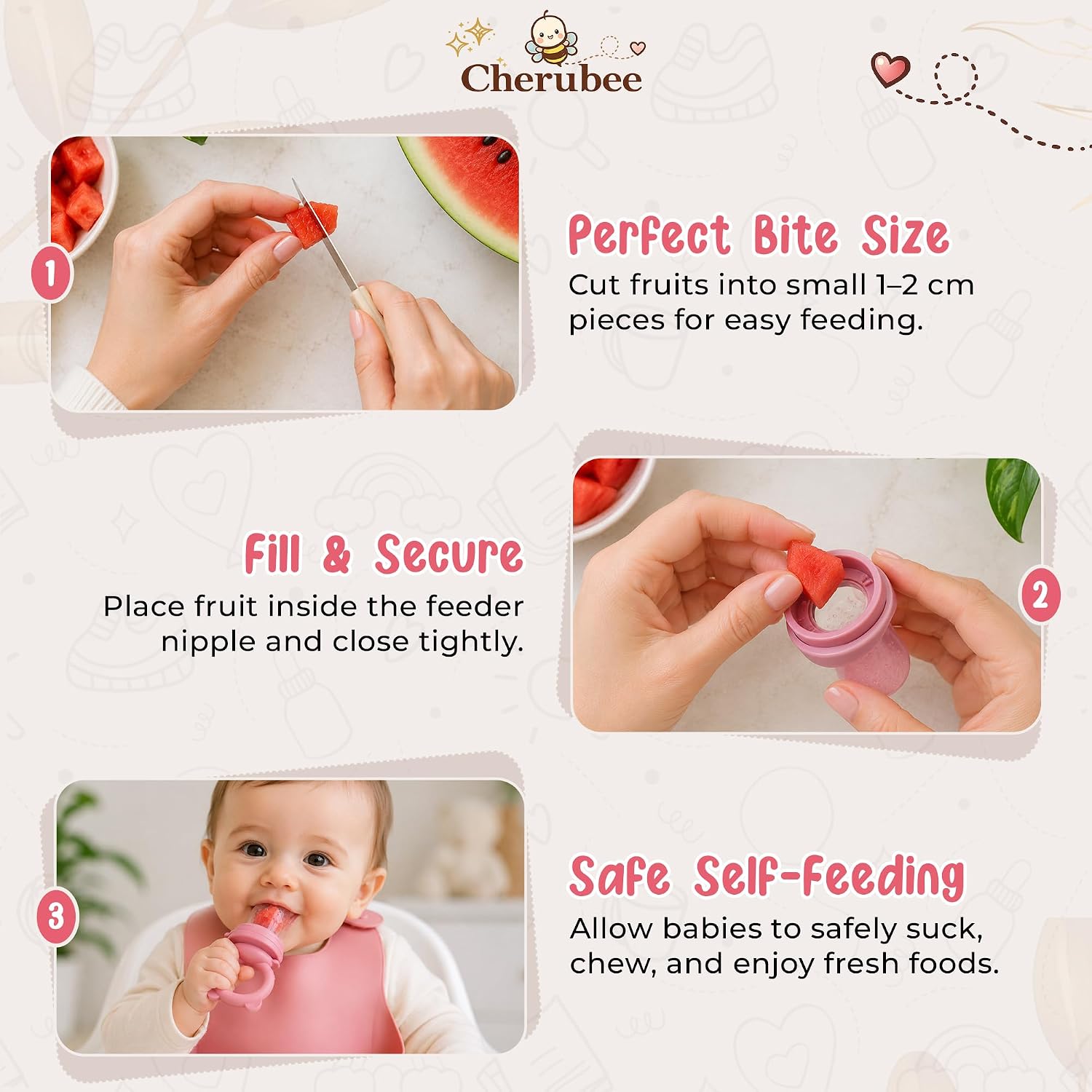 14 Pcs Silicone Baby Feeding Set - Weaning Set CPC Certified (Deep Pink) | BPA-Free Feeding Supplies