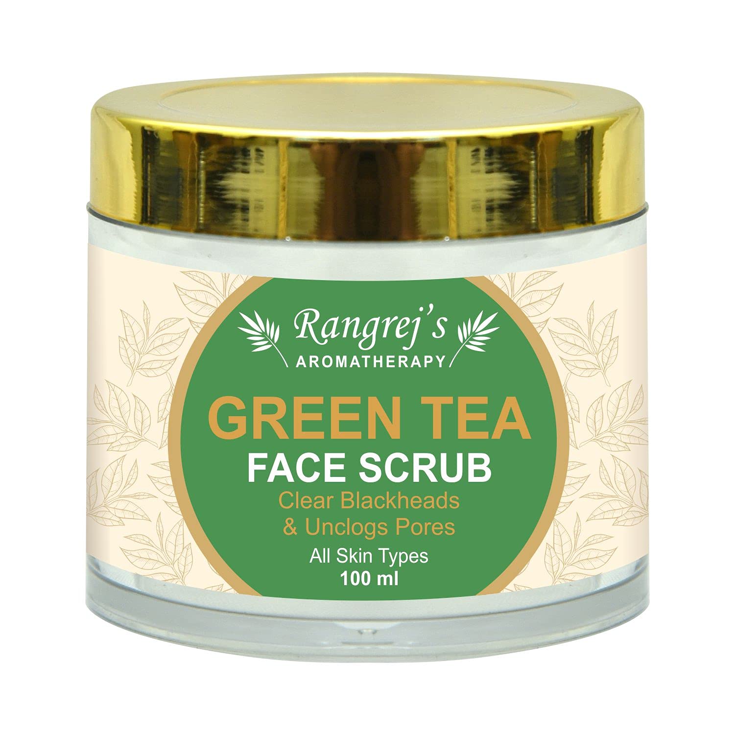 Rangrej's Green Tea Face Scrub Clear Blackheds & Unclogs Pores All Skin Types 100ml