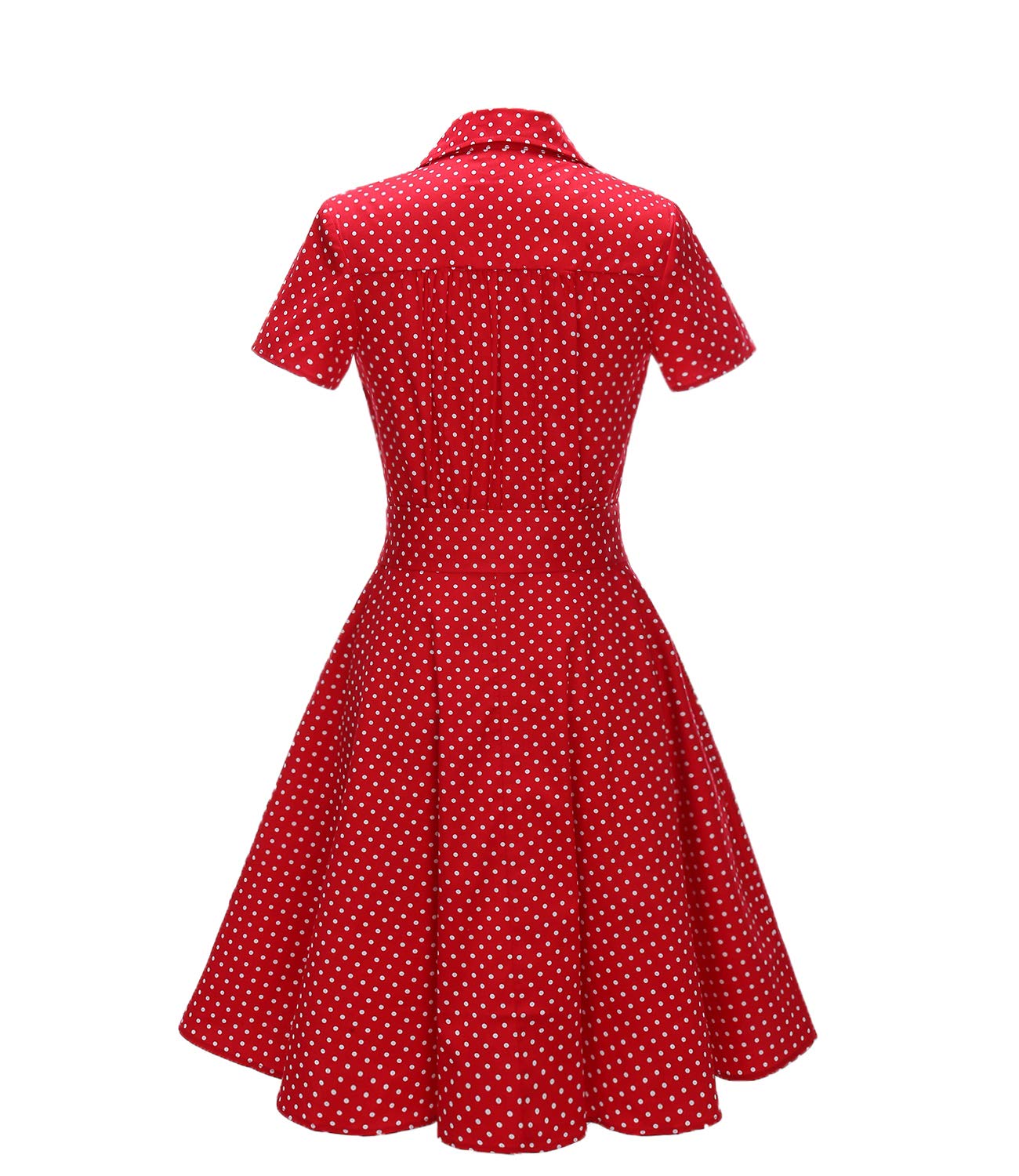 Robe Années 50's Audrey Hepburn Rockabilly Swing,Plissé Robe à Manches Courtes