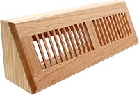 SANYCASA Red Oak Baseboard Floor Register 15 Inch - Louvered Wooden Vent Diffuser, Pre-Finished Solid Oak 15.6x4.6 Inch