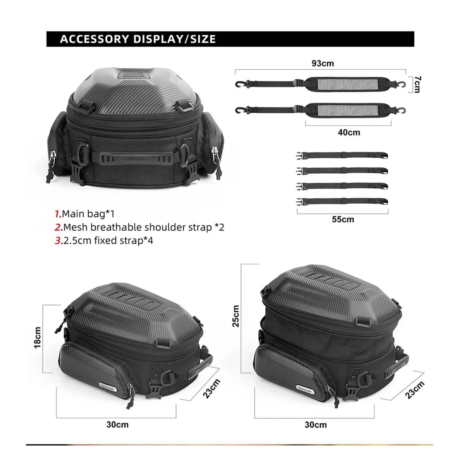 Borsa Per La Sella Della Moto Zaino Da Moto, Borsa Per Casco, Borsa Universale Per Sedile Posteriore, Borsa Da Sella(Style B)