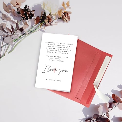 Miniatura 6 de Tarjeta de poema de cumpleaños para él y ella, tarjeta de cumpleaños romántica para novio, novia, tarjeta de amor de feliz cumpleaños para pareja