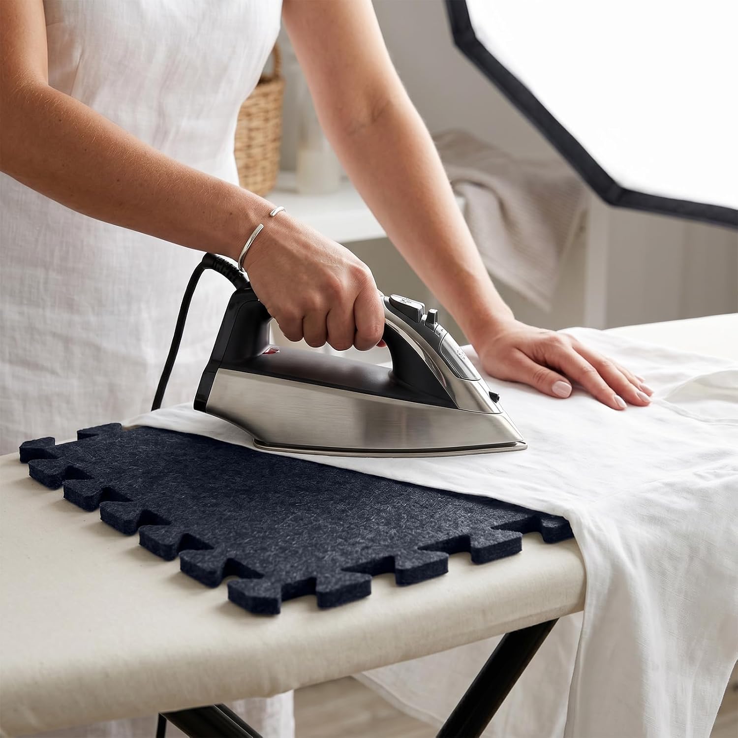 ENIPEDITA 12 Pcs Big Polyester Fiber Pressing Mat, Felt Blending Ironing Pad, Sewing Machine Muffling Mat, Ironing Board for Quilting Tools and Craft Accessories