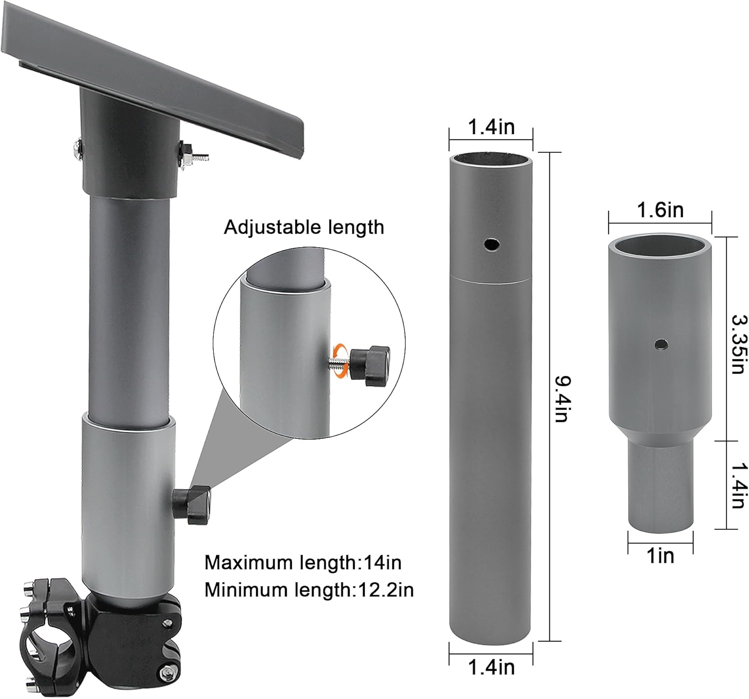 Starlink Gen 3 RV Ladder Mount & Roof Rack Mount，Starlink Gen 3 Pole Clamp Mount for RV/Pole/Yacht/Camper，Installation Range 0.8-1.17” for Pole/Roof/SUV/Outdoor