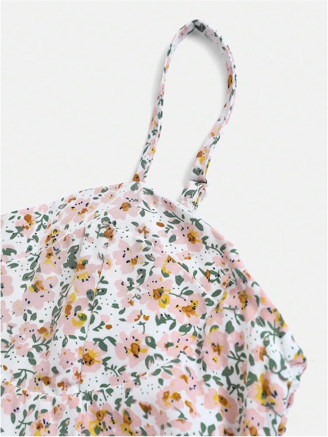 RoseSeek Girl's Flowy Floral Midi Dresses Smocked Cami Sundress Beach Vacation Summer Dress