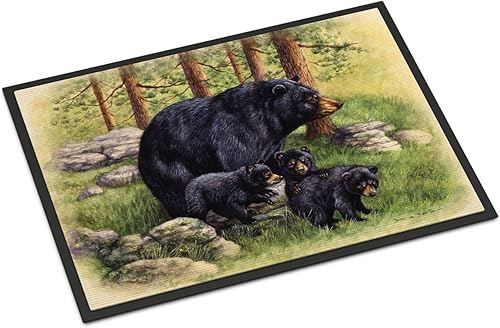 Caroline's Treasures BDBA0114MAT - Felpudo de Daphne Baxter con diseño de osos negros de 18 x 27 pulgadas, para interiores y exteriores, para